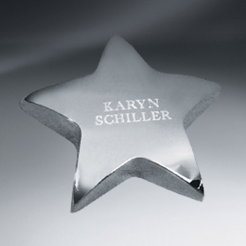 Silver Tone Star Paperweight