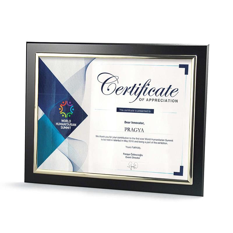 Certificate Frame with Silver Metallized Accent