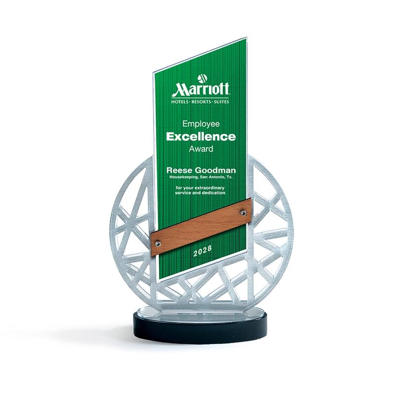 Abstract Acrylic Award with Wood Accent, Green