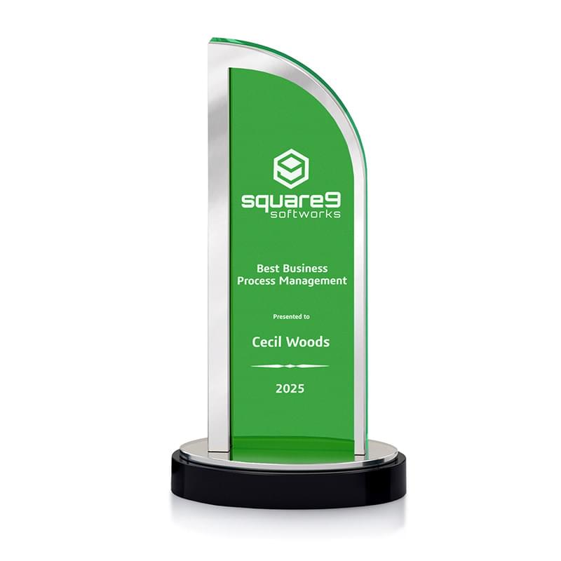 Nouveau Acrylic Award with Mirror Accent, Large Green
