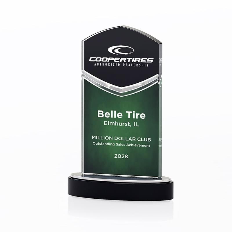 Acrylic Chevron Tower Award, Small Green