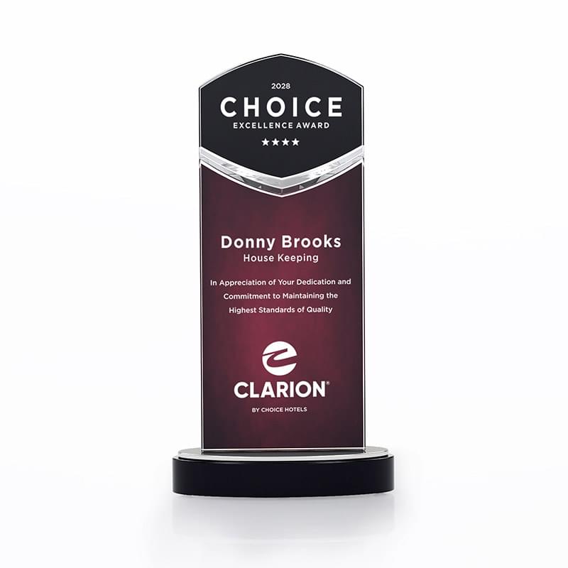 Acrylic Chevron Tower Award, Large Red