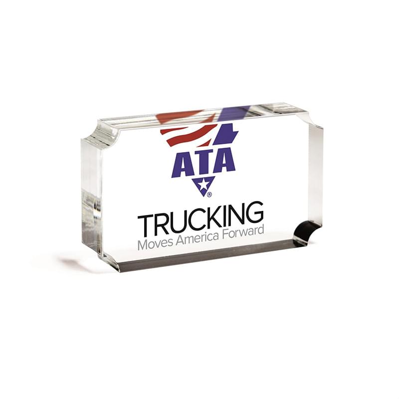 Notched Corner Acrylic Paperweight