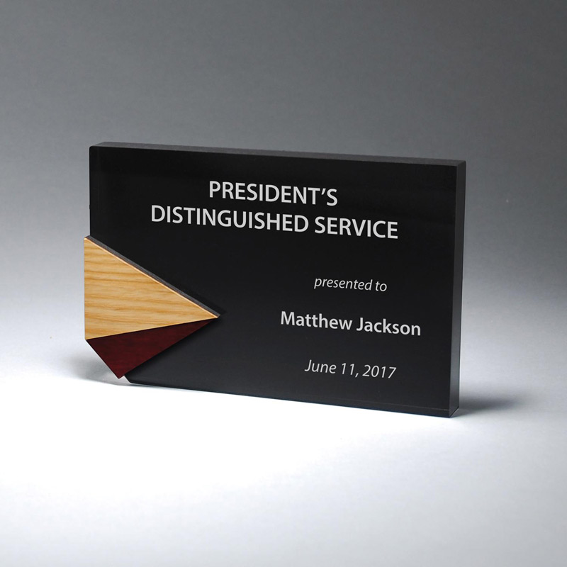 Ebony Lucite with Ash & Mahogany Pyramid Panel