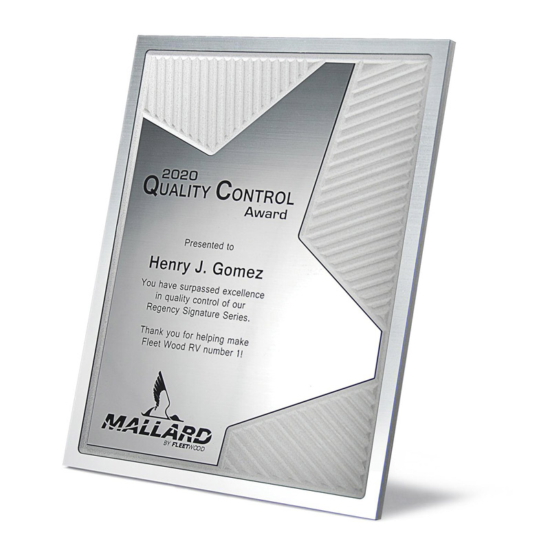 Grooved Brilliance Plaque - Silver