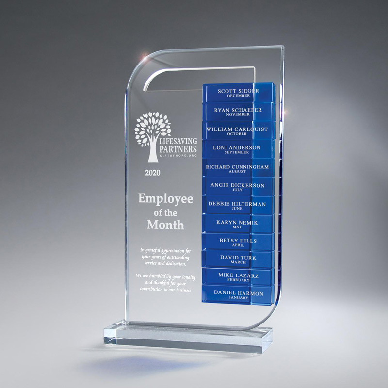 Clear Lucite Perpetual Award - Large
(Glass Bars Sold Separately)