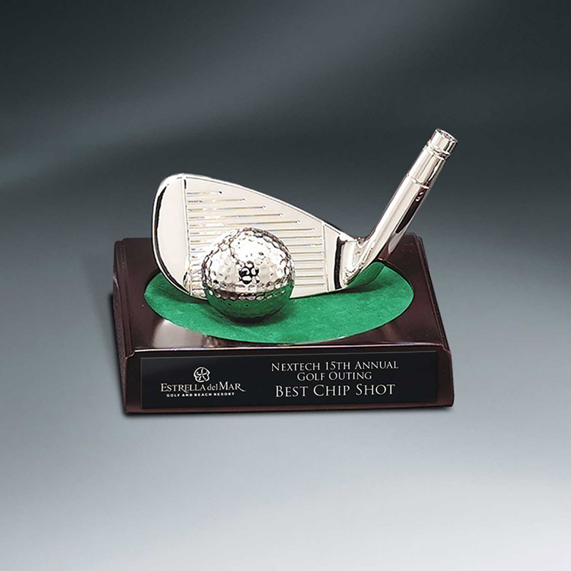 Bright Silver Golf Club Iron/Wedge and Ball Award