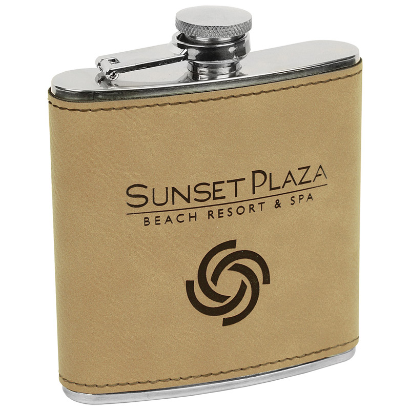 Leatherette Wrapped Flask
