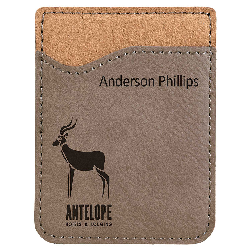 Leatherette Phone Wallet - Grey