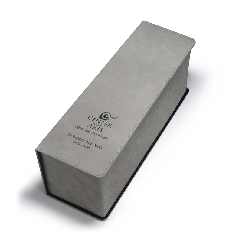 Leatherette Wine Box - Grey