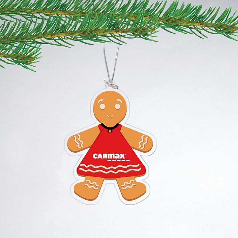 Acrylic Gingerbread Woman Christmas Ornament