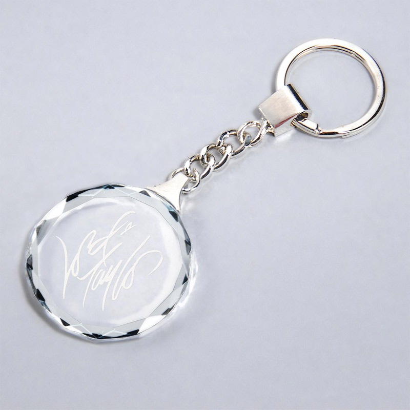 Clear Faceted Crystal Keychain