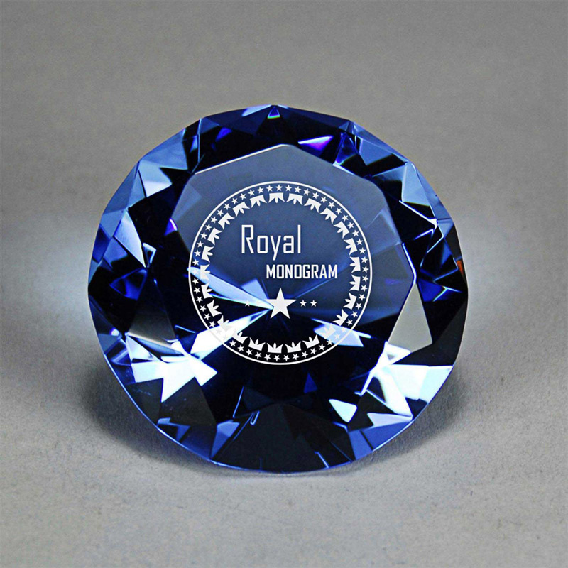 Full-Cut Blue Glass Gemstone (Includes Silver Color-Fill)