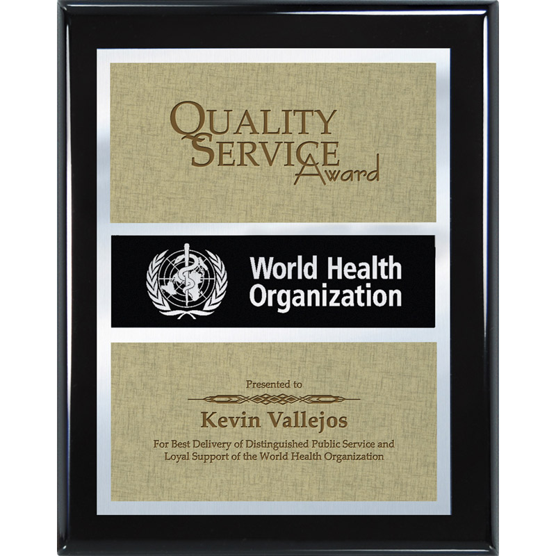 Ebony Finish Window Lasered Plaque (sml)