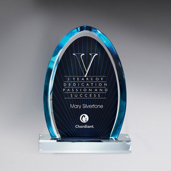 Blue Award w/ Clear Lucite Base (lrg)