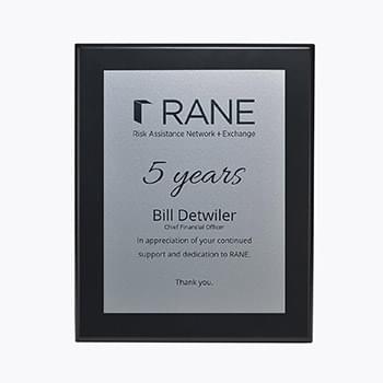 Silver Plate on Ebony Board Plaque