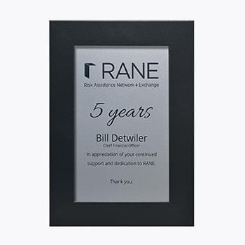 Silver Plate Mounted Inside Ebony Frame Plaque