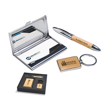 Maple Gift Set - Pen - Keychain - & Business Card Holder