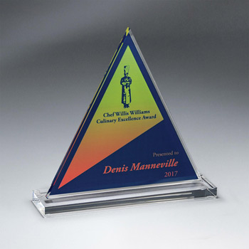 Clear Acrylic Triangle on Clear Base