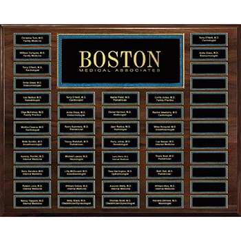 Genuine Walnut 48-Plt Magnetic Pearl or Blue Border Plaque with Easy Perpetual Plt Release Program