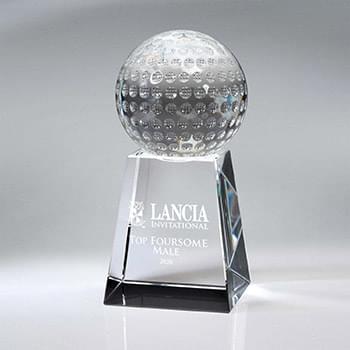 Optic Crystal Golf Ball on Tall Base (Unattached)