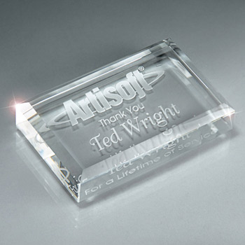 Optic Crystal Business Card Paperweight
