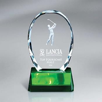 Crystal Oval with Golfer on Green Base