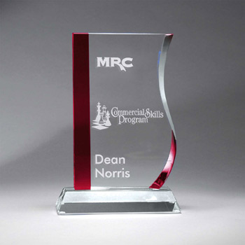 Crimson and Clear Optic Crystal Ribbon - Med