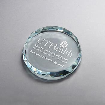 Faceted Edge Crystal Paperweight
