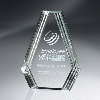 Diamond Carved Clear Desk Award