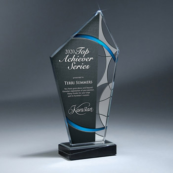 Deco Lucite Peak On Marble Base (lrg)