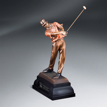 Swinging Male Golfer w/ Plate (sml)